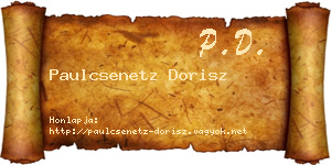 Paulcsenetz Dorisz névjegykártya